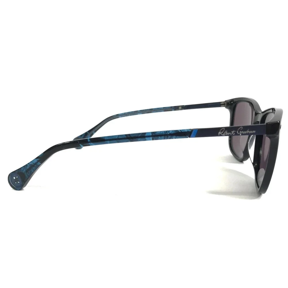 Robert Graham Sunglasses HERMAN BLK Black Blue Frames with Blue Mirrored Lenses